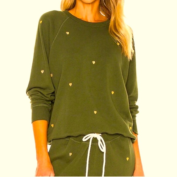 🤩 “THE GREAT” SIZE 3 GREEN SWEATSHIRT W/ EMBROIDERED ❤️’s! 🌟 - Picture 2 of 16